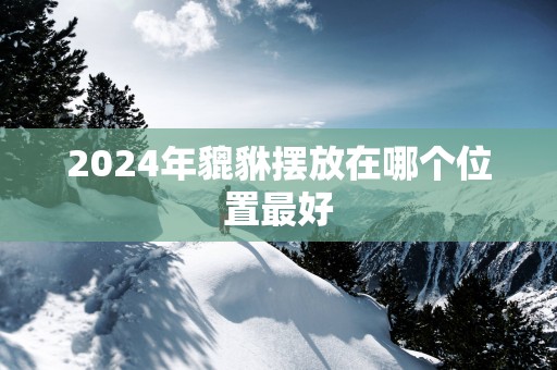 2025年貔貅摆放在哪个位置最好