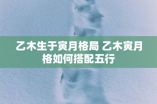 乙木生于寅月格局 乙木寅月格如何搭配五行