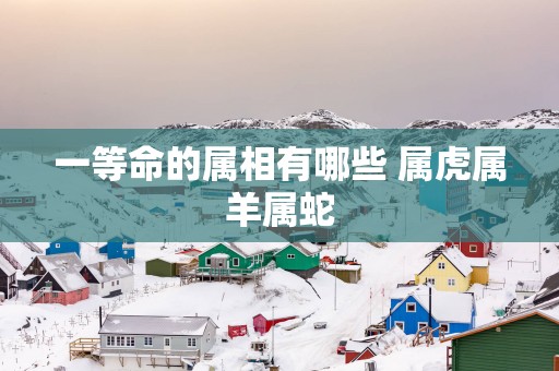一等命的属相有哪些 属虎属羊属蛇