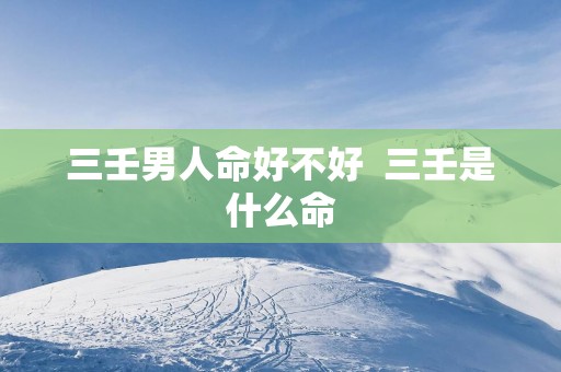 三壬男人命好不好  三壬是什么命