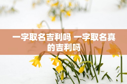 一字取名吉利吗 一字取名真的吉利吗
