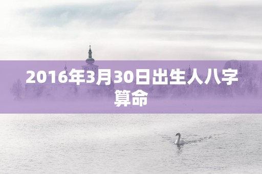 2016年3月30日出生人八字算命