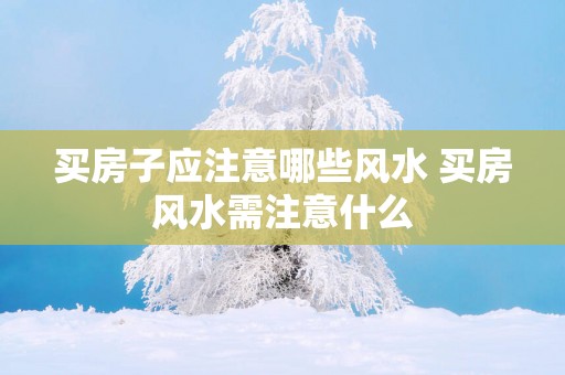 买房子应注意哪些风水 买房风水需注意什么