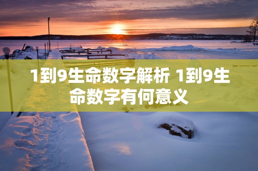 1到9生命数字解析 1到9生命数字有何意义