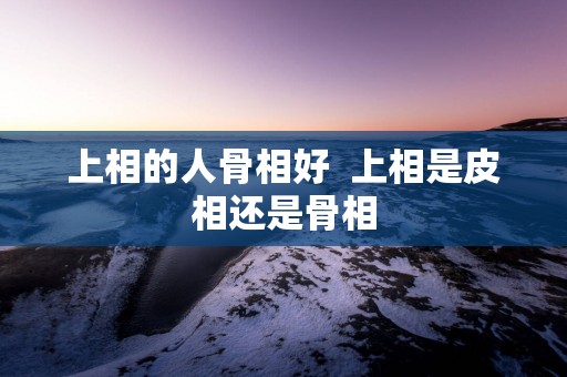 上相的人骨相好  上相是皮相还是骨相