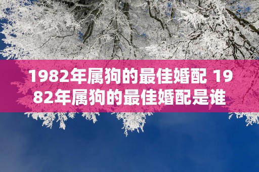 1982年属狗的最佳婚配 1982年属狗的最佳婚配是谁