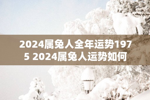 2025属兔人全年运势1975 2025属兔人运势如何