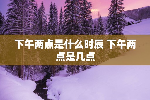 下午两点是什么时辰 下午两点是几点