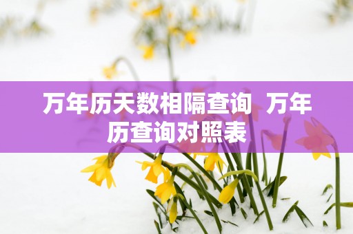 万年历天数相隔查询  万年历查询对照表