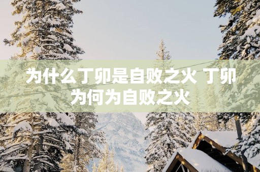 为什么丁卯是自败之火 丁卯为何为自败之火