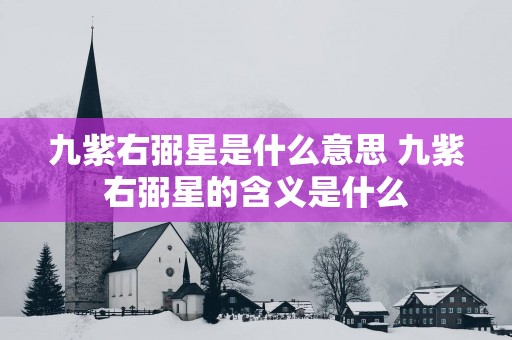 九紫右弼星是什么意思 九紫右弼星的含义是什么