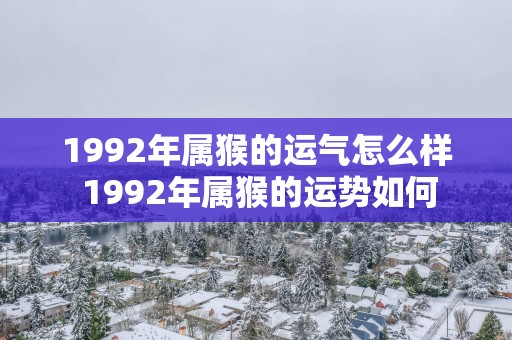 1992年属猴的运气怎么样 1992年属猴的运势如何