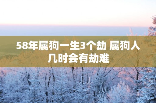 58年属狗一生3个劫 属狗人几时会有劫难