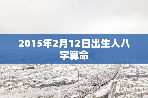 2015年2月12日出生人八字算命