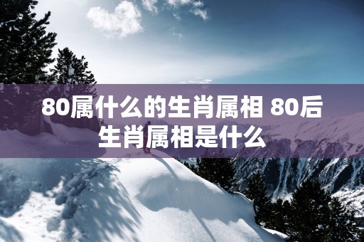 80属什么的生肖属相 80后生肖属相是什么