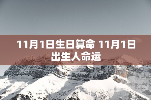 11月1日生日算命 11月1日出生人命运