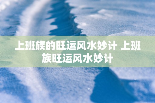 上班族的旺运风水妙计 上班族旺运风水妙计