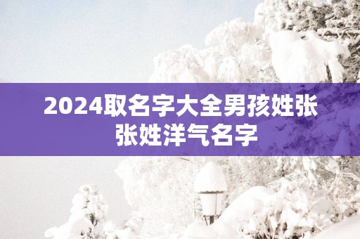 2025取名字大全男孩姓张  张姓洋气名字