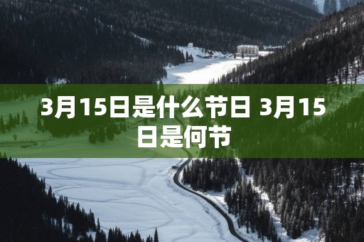 3月15日是什么节日 3月15日是何节