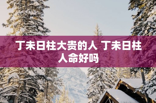 丁未日柱大贵的人 丁未日柱人命好吗