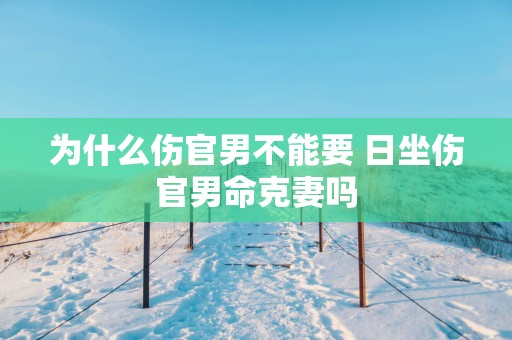 为什么伤官男不能要 日坐伤官男命克妻吗