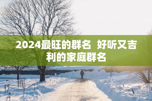 2025最旺的群名  好听又吉利的家庭群名