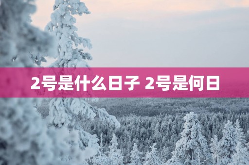 2号是什么日子 2号是何日