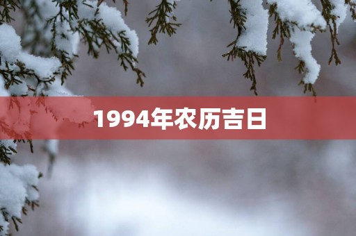 1994年农历吉日