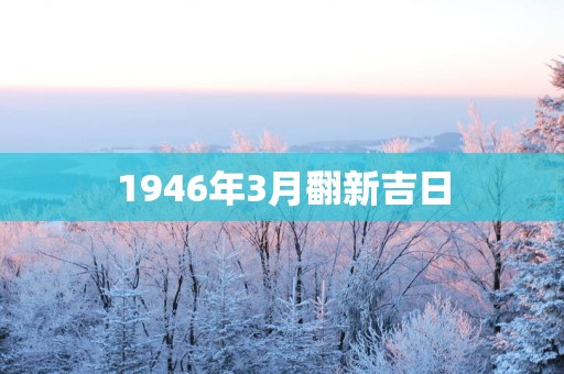 1946年3月翻新吉日