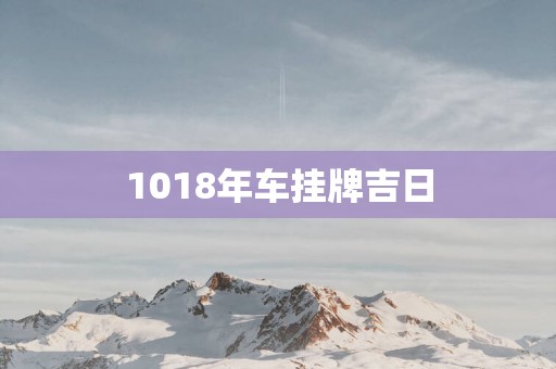 1018年车挂牌吉日