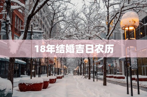 18年结婚吉日农历