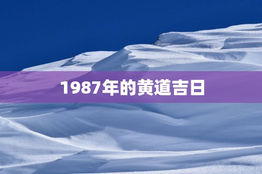 1987年的黄道吉日