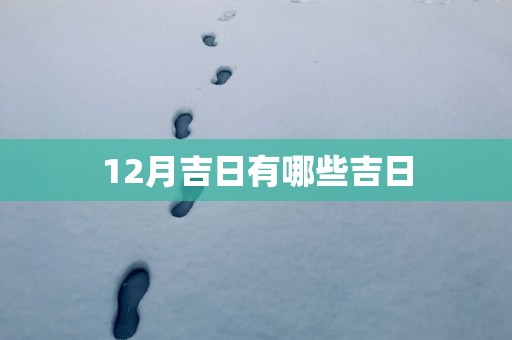 12月吉日有哪些吉日
