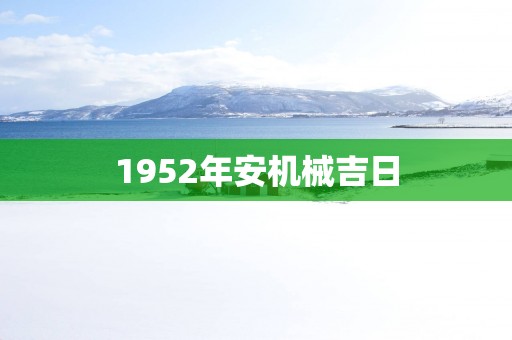 1952年安机械吉日