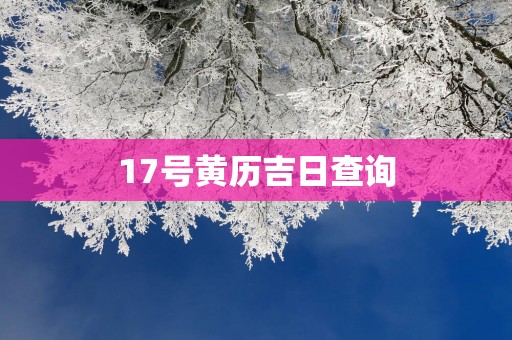 17号黄历吉日查询
