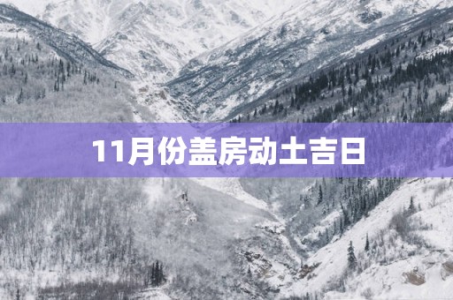 11月份盖房动土吉日