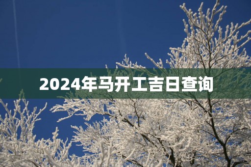2025年马开工吉日查询