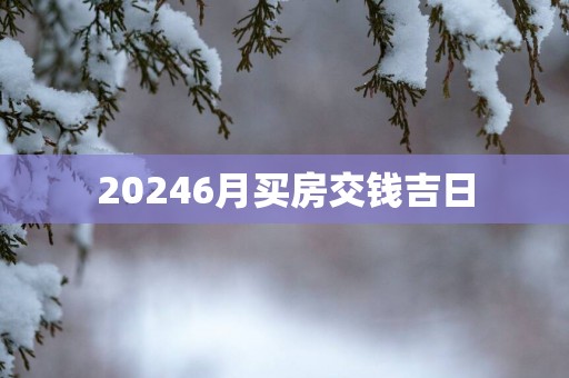 20256月买房交钱吉日