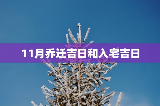11月乔迁吉日和入宅吉日