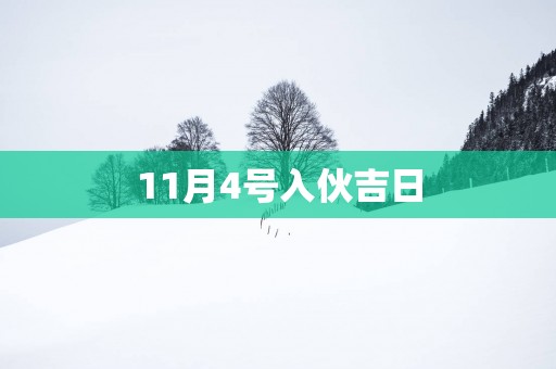 11月4号入伙吉日