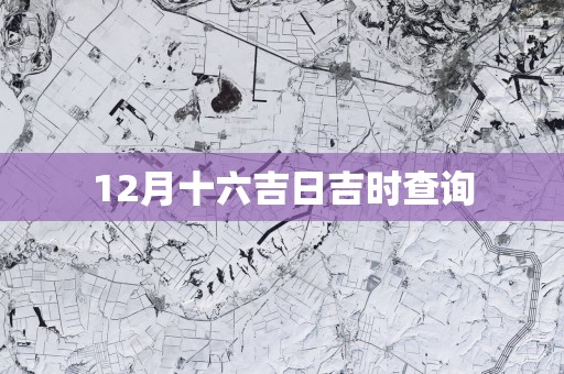 12月十六吉日吉时查询