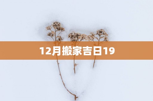 12月搬家吉日19
