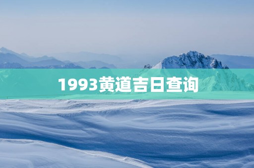 1993黄道吉日查询