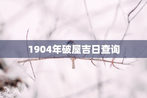 1904年破屋吉日查询