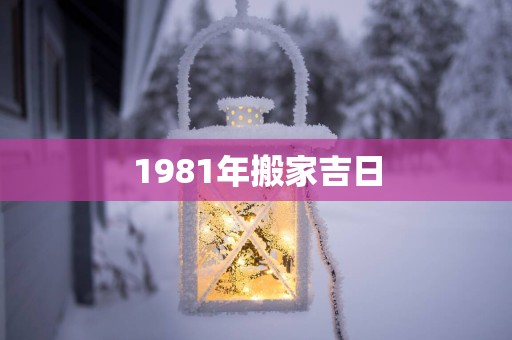 1981年搬家吉日