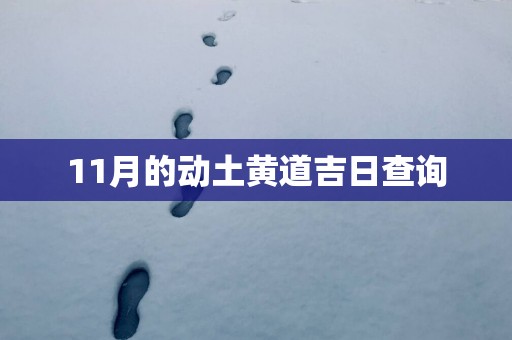 11月的动土黄道吉日查询