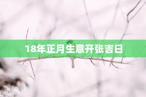18年正月生意开张吉日