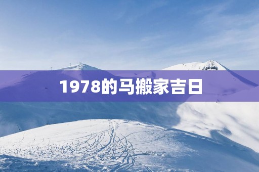 1978的马搬家吉日