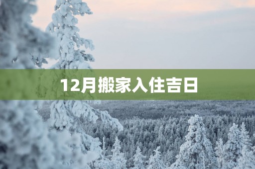 12月搬家入住吉日