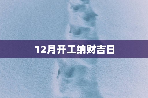 12月开工纳财吉日